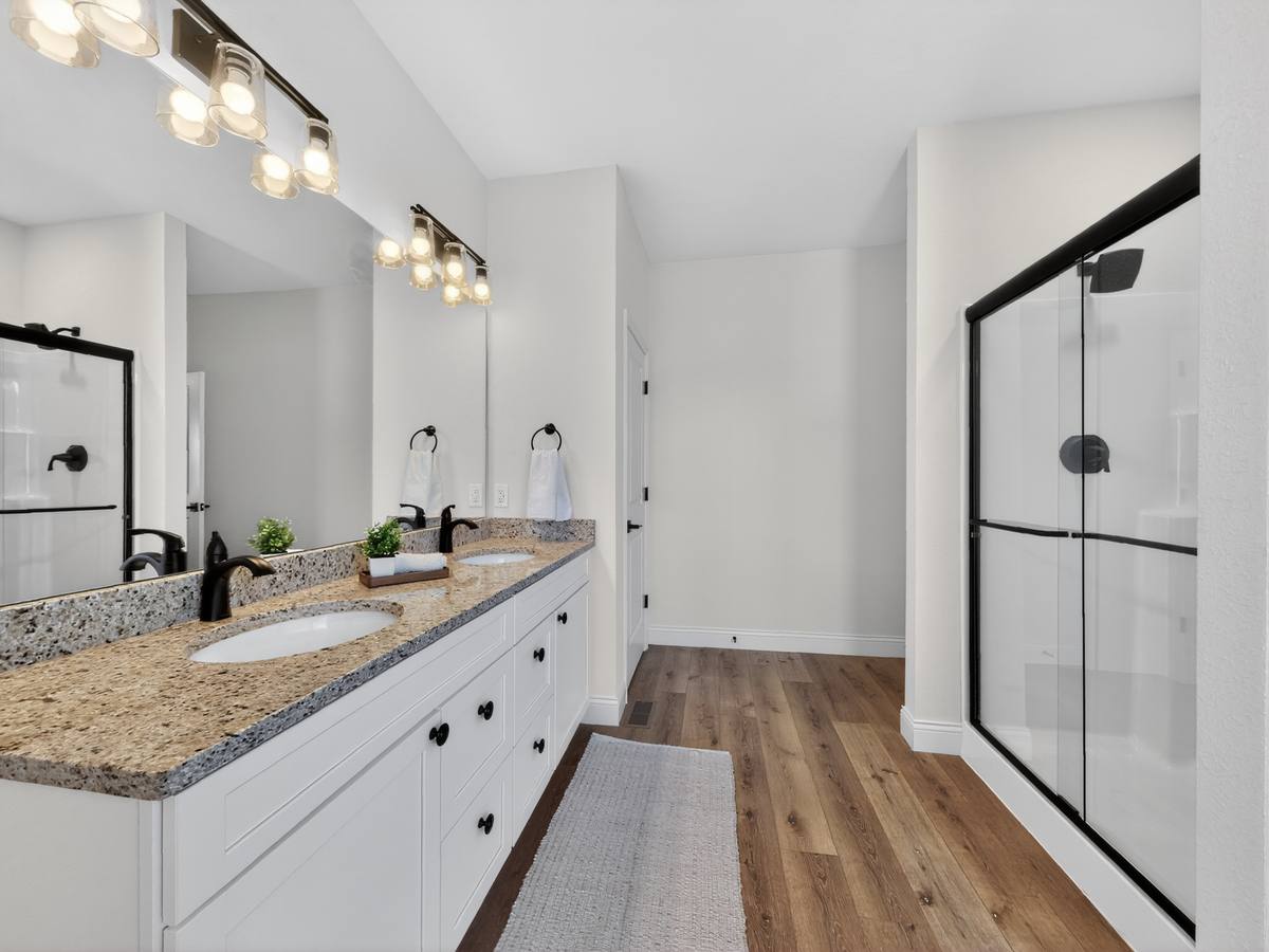 New construction master bathroom interior photography